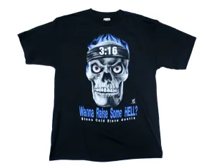 WWF STONE COLD  'RAISE HELL' CARTOON VINTAGE T-SHIRT LG