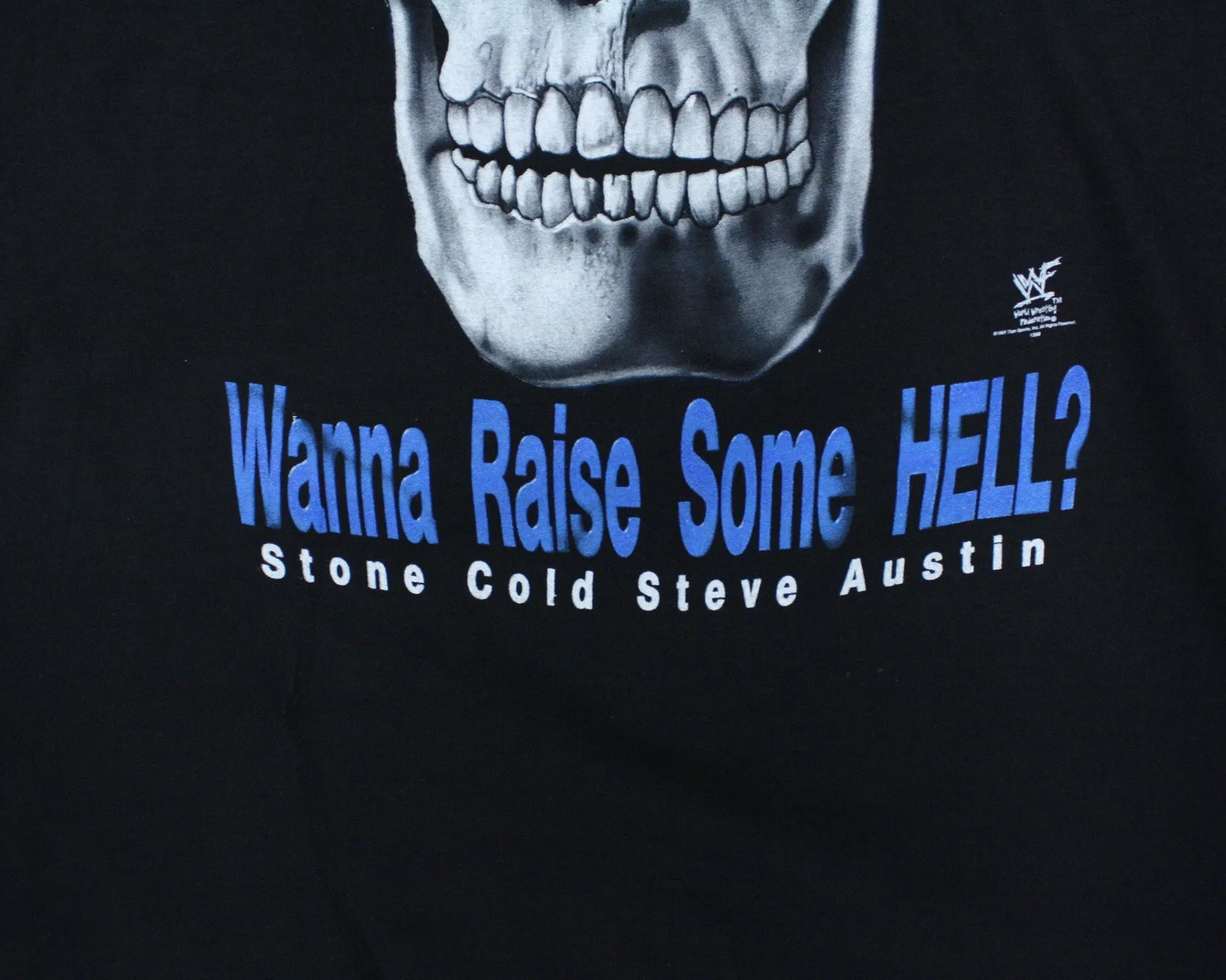 WWF STONE COLD  'RAISE HELL' CARTOON VINTAGE T-SHIRT LG