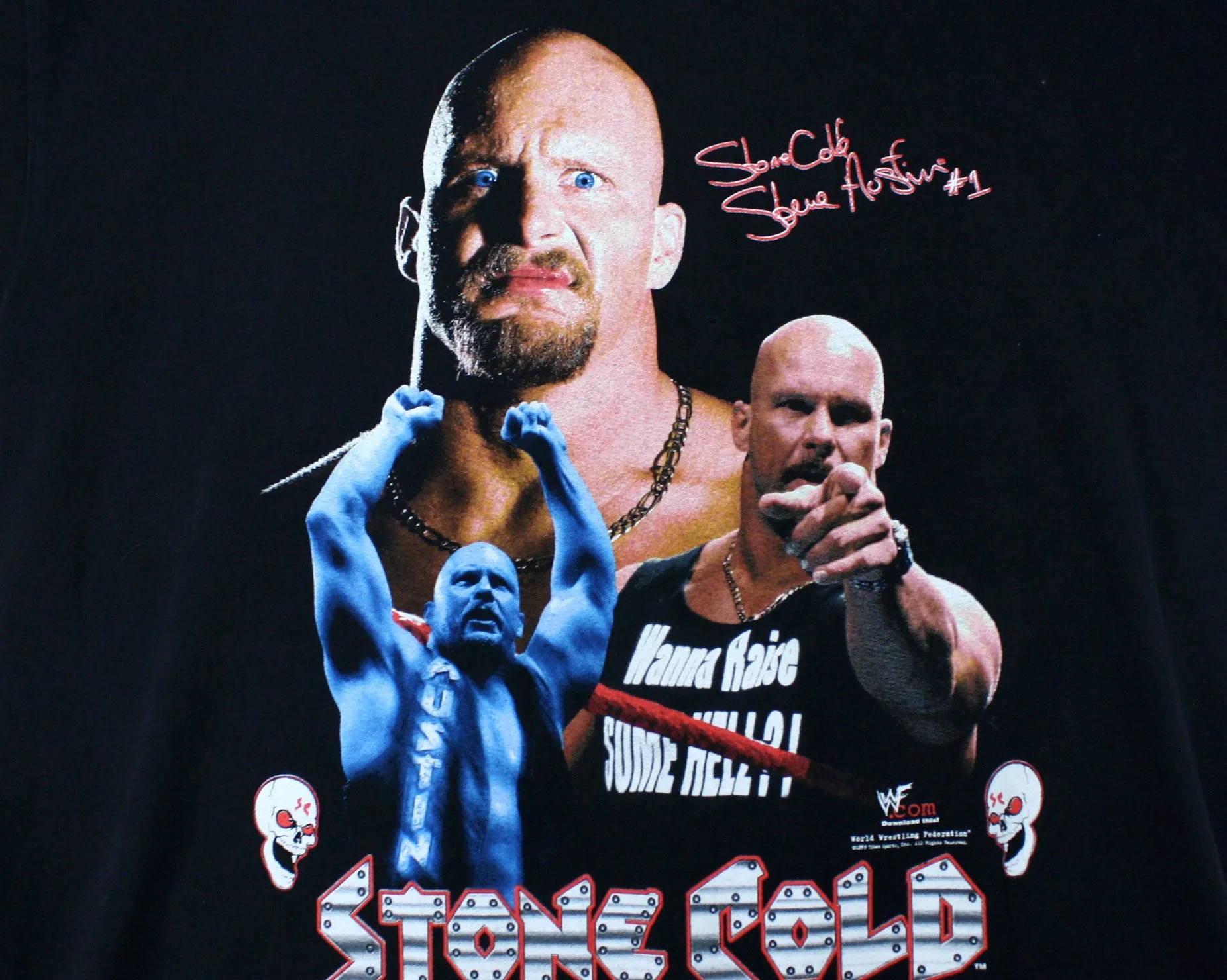 WWF STONE COLD STEVE AUSTIN '3 FACES' VINTAGE T-SHIRT XL